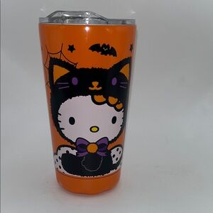 Hello Kitty Black Cat Costume Stainless Steel Halloween Tumbler - Spider Web